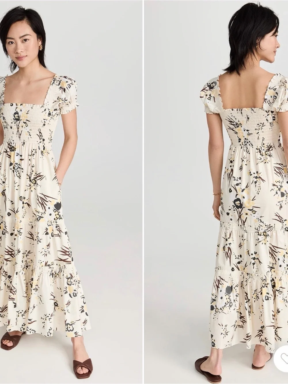 NWOT Tory Burch Floral Print Smocked Dress size Medium